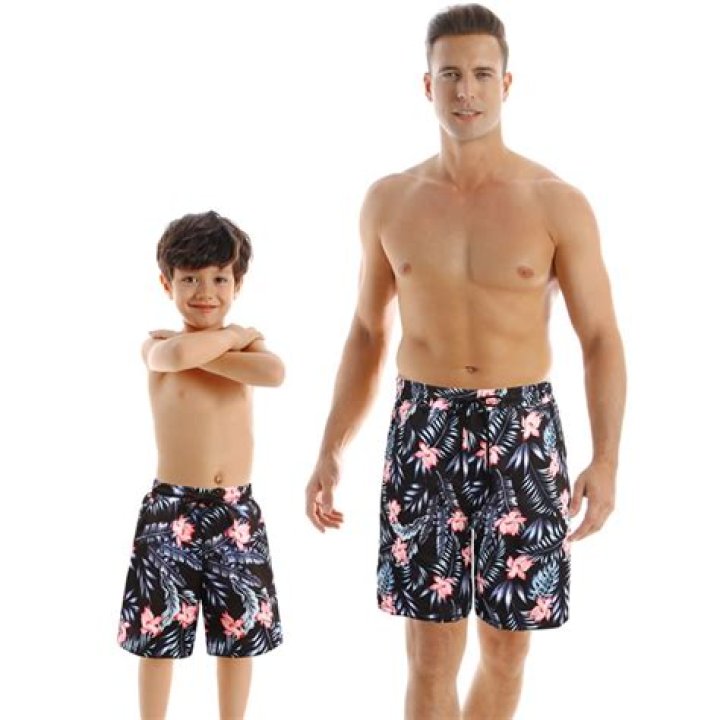 Dive In Together: Stylish Dad & Son Matching Swim Trunks