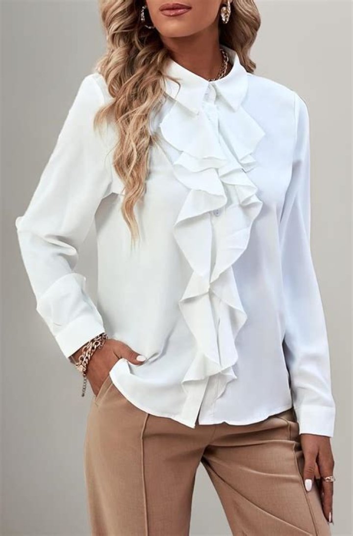 Elegant Silk Blouses With Delicate Ruffles